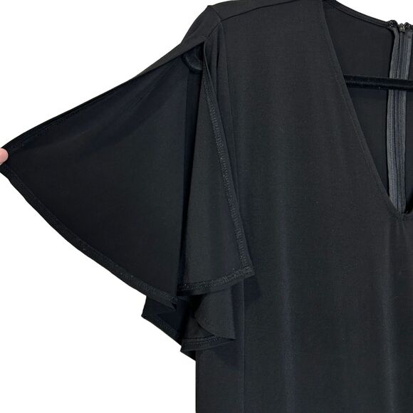 Michael Kors V Neck Flutter Split Sleeve Drawstring Jersey Jumpsuit Women Large - Picture 9 of 11